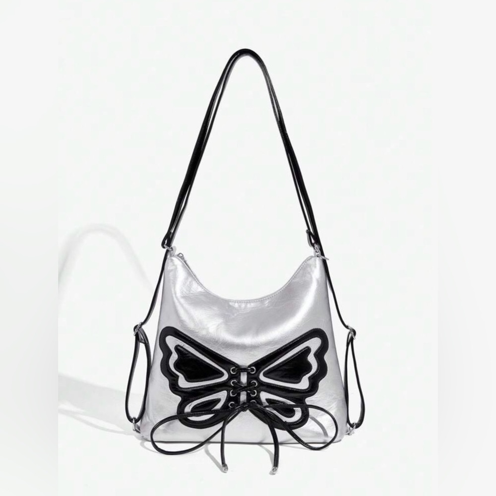 ICON Street Style, Butterfly Pattern Patchwork Versatile Simple Crossbody Bag